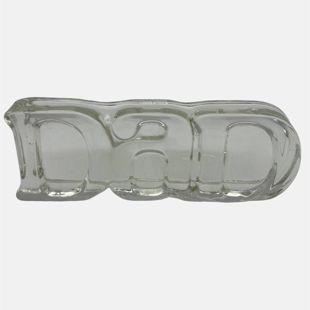 Avon Fostoria Glass Paperweight Vintage 1983 Dad Clear Block Letter‎ Desk Decor